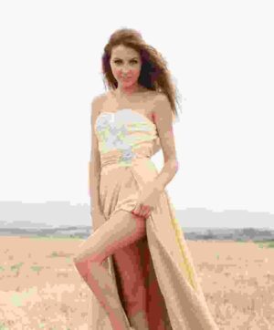 Side Slit A-Line Long Dress